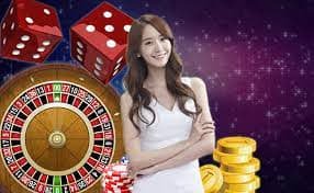 Roulette wheel in live-dealer studio with professional dealer